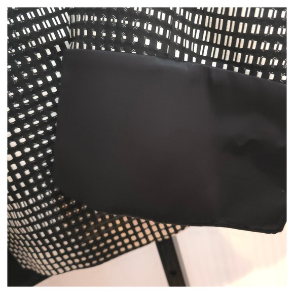 Escada‎ Silk Lapel Boxy Woven Jacket EU 44 US 12 Belt Loops No Belt Black White - Picture 15 of 16